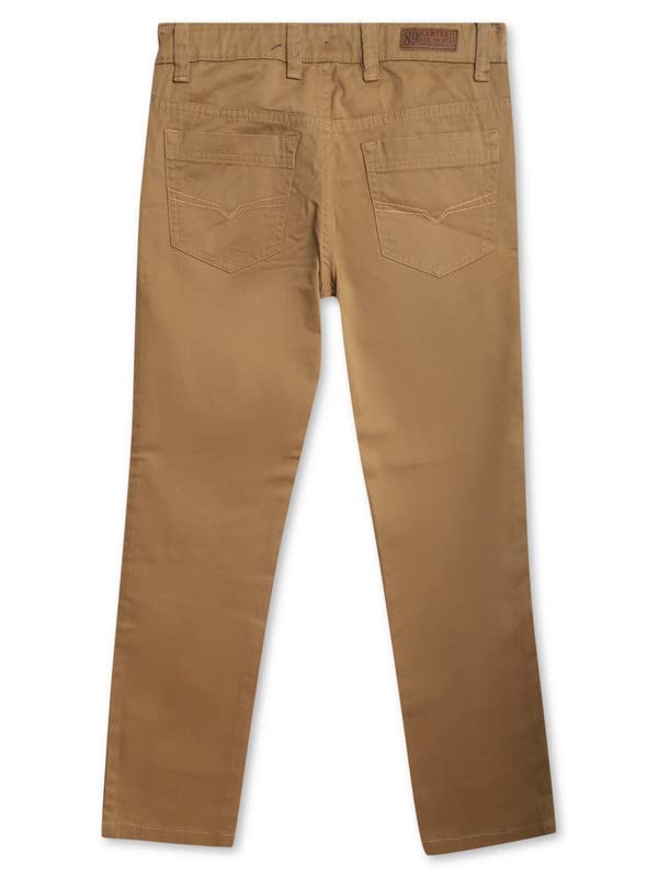Image of Cantabil Beige Solid Cotton Non Pleated Regular Fit Mid Rise Casual Trouser for Boy | Casual Pants for Boys | Casual Wear Regular Fit Trouser for Boys (P BTRC00008 Beige)