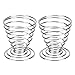 Cabilock 2Pcs Plateau en Fil de Fer à Ressort en Acier Inoxydable Support de Coquetiers Tasse de Service Plateau à Oeufs pour Oufs Durs Mous Tasses de Table Oeufs en Métal Représente Les