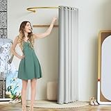 Tcatec 39.37 Inch Clothing Store Fitting Room, Portable Fittng Room for Boutique, Temporary U-shaped Dressing Room for Privacy Protection and Room Divider, Gray