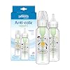 Dr. Brown’s Natural Flow Anti-Colic Options+ Narrow Baby Bottle, Bear and Owl, 8 oz/250 mL, with Level 1 Slow Flow Nipple, BPA Free, 0m+, 2-Pack