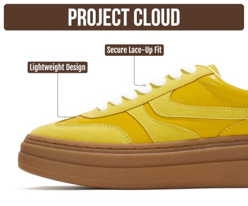 Image of Project Cloud Platform Sneakers for Women Footwear - Memory Foam Insole Womens Shoes, Lightweight and Non-Slip Sole Lace Up Fashion Sneakers for Women 2026 (Volley)