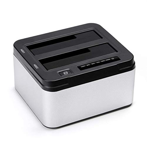 USB 3.0 Offline Klon Docking Station 2,5 und 3,5 Zoll (SATA III, inklusive USB 3.0 Kabel und 12V 3A Netzteil unterstützt 2 x 8 TB mit 2