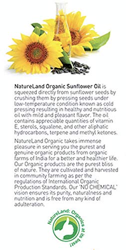 Image of Natureland Organics Sunflower Oil Bottle, 1 L & Premium Cow Ghee Jar, 1 L