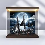 Acrylic Display Case for Lego 10365 Pirates of The Carib*Bean: Black Pearl Dustproof Clear Acrylic Storage Box (Model Not Included) (Tricolor lightbox B)