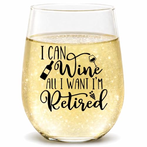 Product Image of the COOL AF Retirement Gift for Women – Funny Wine Glass ‘I Can Wine All I Want, I’m Retired’ – Retirement Gifts for Mom, Teacher, Nurse, Coach or Friend – Thoughtful & Classy Gift for Retired Women