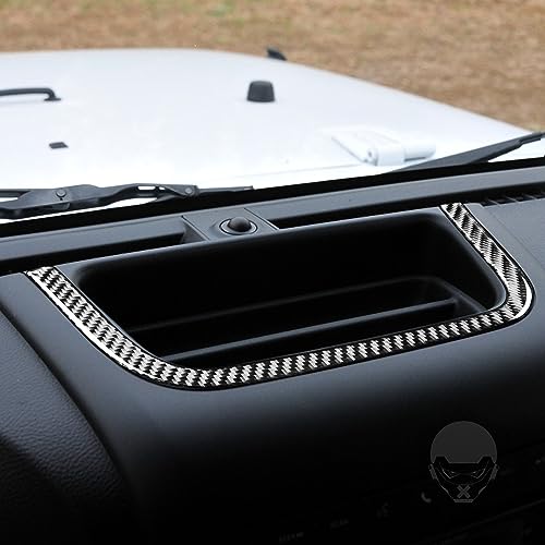 Real Premium Carbon Fiber Compatible with Wrangler 2011 2012 2013 2014 2015 2016 2017 Accessories Car Center Console Storage bar Cover Sticker Decal Interior Trim