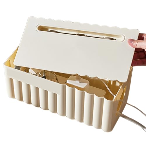 Boîte de rangement de câble et économiseur d'espace multifonction pour étagères TV