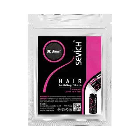 SEVICH Hair Fibers Refill for Thinning Hair, Can be Used as a Refill for Toppik and BOLDIFY Hair Building Fiber, Instantly Thicker & Fuller Look,Hair Powder for Men & Women,100g Dark Brown Cover