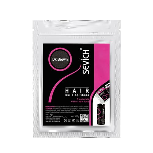 SEVICH Fibras capilares: recarga original de las fibras capilares, fibras naturales de queratina para cabellos delgados, 100g oscuro