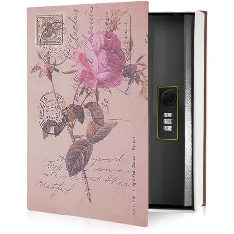 WANDGU Coffre-fort en forme de livre avec serrure à combinaison : coffre-fort caché, serrure à combinaison mécanique livre de rangement coffre-fort Cover