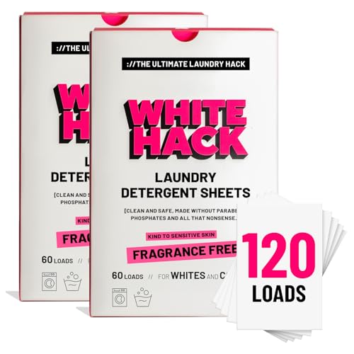 Image of Fragrance Free Laundry Detergent Sheets | Clothes Detergent Laundry Soap Sheets for Travel - Mess-Free, Ultra Concentrated, Recyclable Packaging, Stain Fighting | Unscented, 120 Count