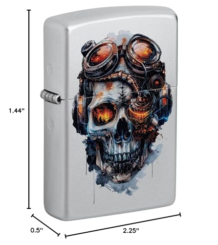 Encendedor Zippo Steampunk Skull Satin Chrome miniatura 7
