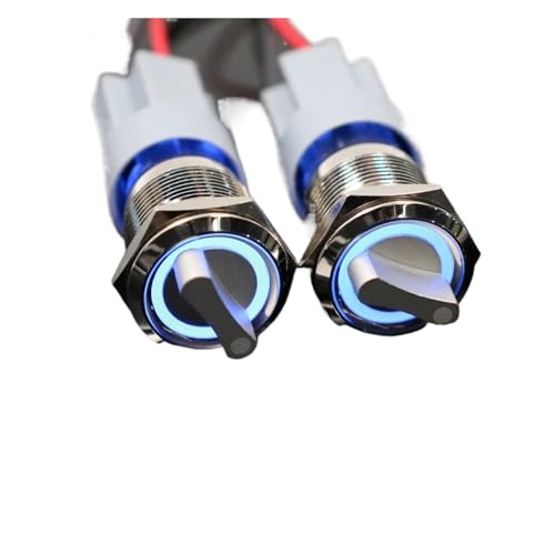 Interrupteur à bouton-poussoir rotatif 3 positions DPDT commande étanche 22mm