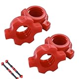 4PCS Dumbbell Nuts, Anti Slip Spinlock Collar Screw Red Plastic Spin Lock Collar for Weightlifting Fitness