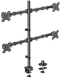 MOUNTUP Quad Monitor Stand, 4 Monitors Desk Mount for 17 to 32 inch Computer Screens, Fully Adjustable Stacked Mount with Tilt Swivel, 4 Heavy Duty Monitor Mount, Holds up to 17.6lbs per Arm, MU3007