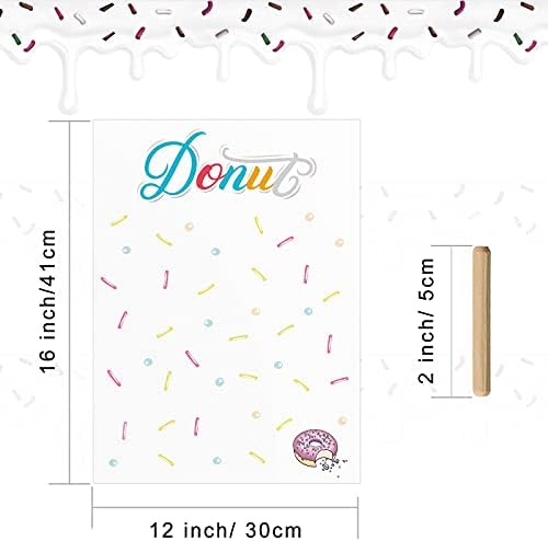 Jetec Wall Display Stand Reusable Donut Holder Board with Rustic Wood Stick for Party Decorations Supplies Dessert Table at Wedding Birthday Baby Shower Treat (White)