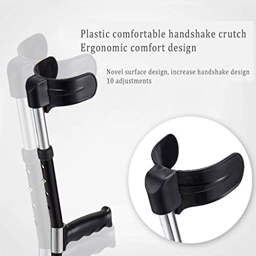 Laski kule na przedramię (1 para), ergonomiczne kule ze stopu aluminium, lekkie i łatwe do przenoszenia kule na łokcie, regulowane w 10 krokach, odpowiednie do różnych wysokości