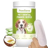 PawSono Dog Teeth Cleaning Wipes, Fresh Breath Pet...
