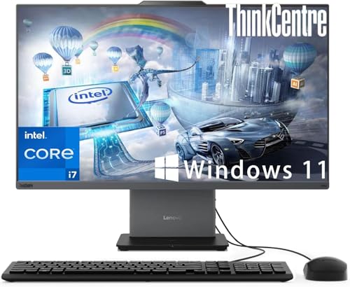 Image of Lenovo IdeaCentre 27 inch FHD All-in-One Touchscreen Desktop | 13th Gen Intel 10 Cores i7-13620H | 32GB DDR5 RAM | 1TB SSD, Wireless Keyboard & Mouse | Windows 11 Home| High Performance PC