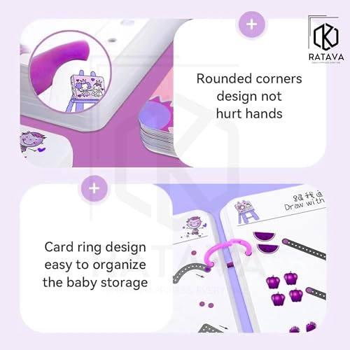 Image of Reusable Magic Tracing Workbook for Kids | Preschool Writing Practice with Disappearing Ink | Learn Alphabets, Numbers, Shapes & Lines | Early Learning Book (48 Pages, 4 Pens, Purple)