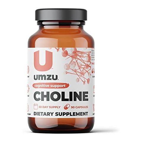 UMZU Choline Supplement for Cognitive and Hormonal Support | Acetylcholine Booster Helps Brain Focus, Memory & Metabolism | Promotes Liver Health & Estrogen Balance (30 Day Supply | 90 Capsules) Cover