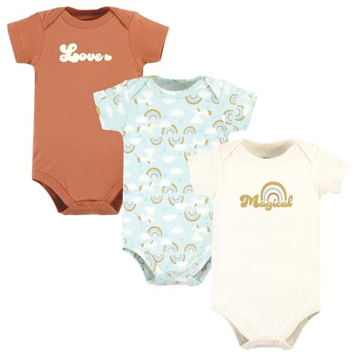 Image of Hudson Baby Cotton Short Sleeve Bodysuits, 3 Pack Shirt