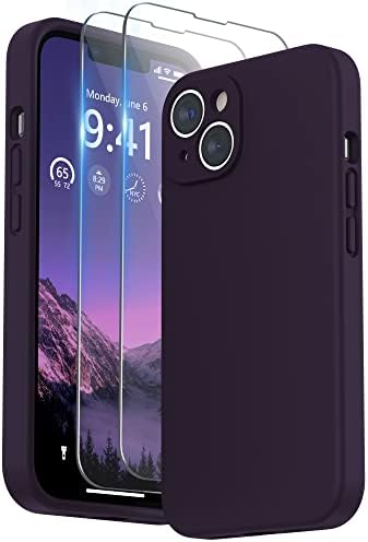 SURPHY Liquid Silicone Case Compatible for iPhone 14 Case, Individual Protection for Each Lens Shockproof Full Body Thickened Rubber for iPhone 14 6.1 inch 2022, Pink Sand