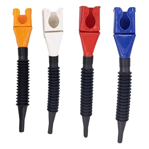 JUAWTYUK 4-Pack Flexible Snap Oil Funnel, Portable Adjustable Plastic Fuel Funnel for Cars, Multi-Functional with Hose Stretchable Plastic Oil Funnels, Perfect for Automotive Needs Cover