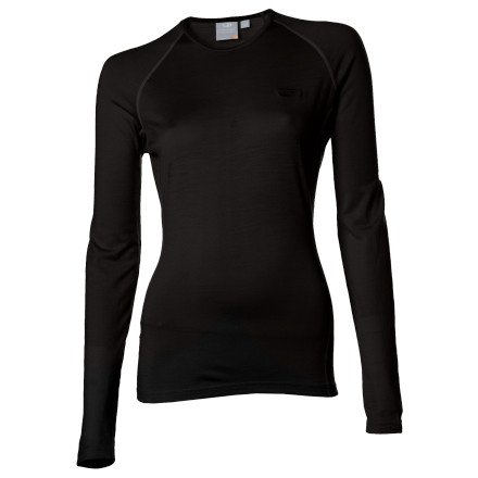 Icebreaker BF200 Oasis Crewe – sous-vêtement pour Femme, Unterhemden BF200 Oasis Crewe, Noir