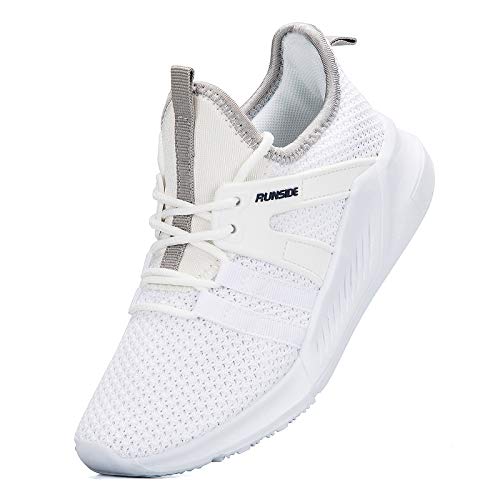 Runside Kids Sneakers Lace-Up Running Tennis Athletic Shoes For Boys&Girls (Toddler/Little Kid/Big Kid) White #TOP16