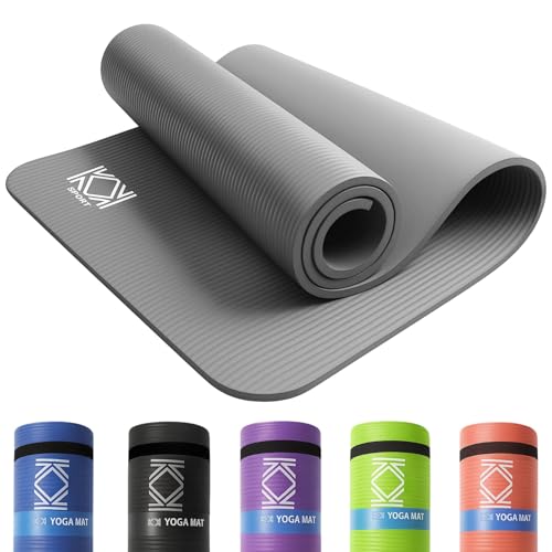 Yoga Mat 15mm thick padded NBR Exercise Mats for yoga, Pilates and gymnastics suitable for both man and women with non-slip material with carry Strap for Yoga - 3 colors Black, Blue & Purple
