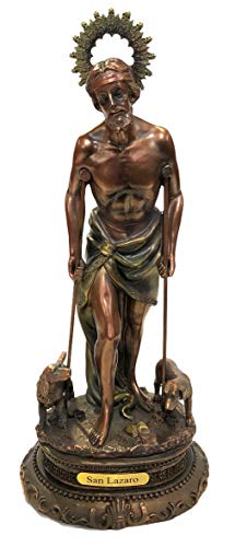 Gigi's Classy Kids 13inch Inch Saint Lazarus Bronze Color Statue Figurine Figure San Lazaro Santo St Religious
