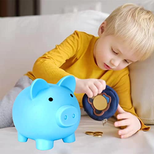 Cute Piggy Bank For Sbrvaniy Pig Money Bank Coin Bank For Boys And Girls My First Unbreakable Money Bank Large Size Decoration Savings (Blue) #TOP5