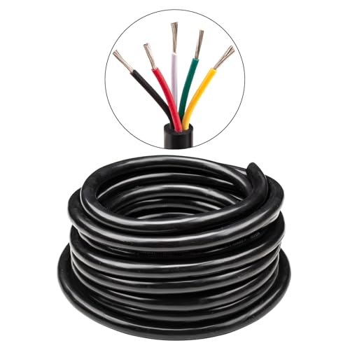 URCIANOW Cavo Elettrico 5×2,0mm² 14AWG Filo 5 Conduttori Cavo di Prolunga 10 Metri UL2464 Tensione 300V Filo Per Elettrodomestici ad alta potenza