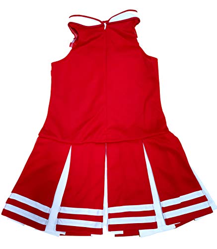 Total 2550 Little Girls' Children Kids Dress Cheerleader Cheerleading Sport School Uniform Costume Red/White (XL / 10-12) - Thumbnail 5
