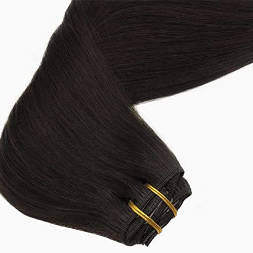 Goo Goo Real Human Hair Extensions, Dark Brown, Thick, Straight, Soft & Natural, Remy Clip-In Hair Extensions For Women, 7Pcs 120G 20 Inch #2 #TOP6