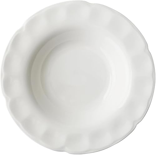 Sizikato Plato de cena blanco de la porcelana de 8,5 pulgadas, plato de cerámica del bocado de la placa de sopa de la forma