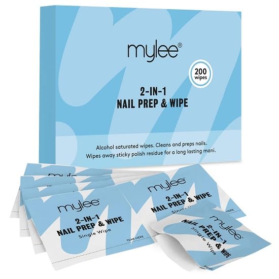 Mylee 200 Salviette per manicure, Prepara e lucida smalto unghie gel, LED UV, Pulisce la lamina ungueale pre-manicure e rimuove lo strato appiccicoso post-manicure