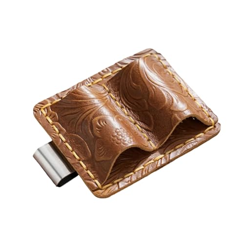 Pen Holder with Clip Leather Clip Journal Pencil Double Slot for Journal Notebook Clipboard Stylish Pen Holder