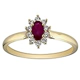  Bague Brillaxis marquise or rubis diamants - 54