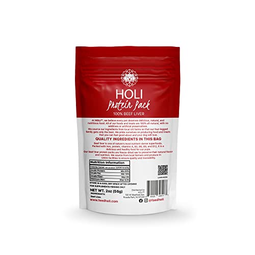 Holi Beef Liver Dog Food Topper - Single Ingredient, Human-Grade - Freeze Dried Protein And Flavor Enhancer For Picky Dogs – Grain Free – 100% All Natural #TOP2