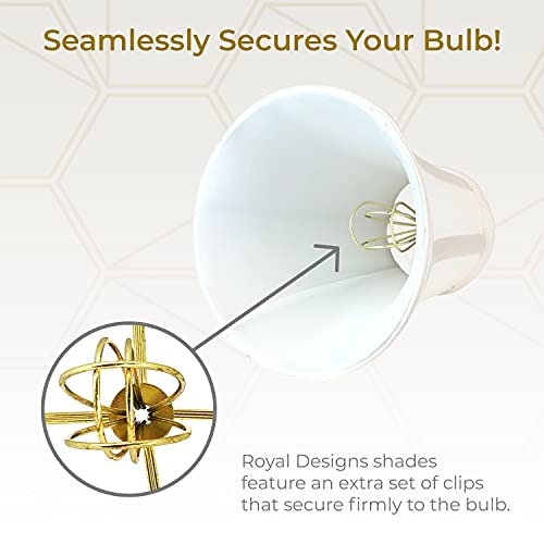 Image of Royal Designs, Inc. BSO-704FC-6WH True Bell Basic Lamp Shade with Flame Clip, 3.5 x 6 x 6.25, White