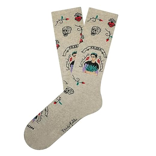 Jimmy Lion Frida mezzo calzino rosa in cotone pettinato. Athletic Frida Viva Mexico - Beige, 41-46.