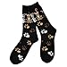 TeeHee Crazy Fun Cute Kitty Cat Paw Novelty Socks for Women 3-Pairs Cotton Crew (9-11, Cat and Foot Prints)