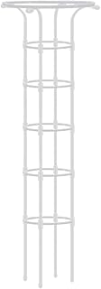 Garden Obelisk Trellis for Climbing Plants Outdoor and Indoor Trellis for Potted Plants, Vertical Metal Umbrella Trellis Tower with PE Coated, Garden Obelisk Trellis for Potted Rose(White 185*28cm )