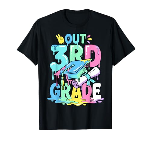 Kids Peace Out 3rd Grade Graduation ice drip Pastel T-Shirt