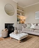 Durable Jute Living Room Rug Brown Natural Dirt Trapper Kitchen Mat Hallway Carpet Area Rugs Woven Modern Indoor Lounge Bathroom Heavy Duty 120cm x 170cm