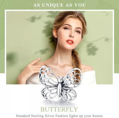 Charm de mariposa grande en plata certificada ideal para regalar en fechas especiales 5