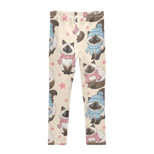 J JOYSAY Cartoon Cats Stars Girls Leggings Soft Comfortable Long Kids Girls Clothes Size 4-10T2