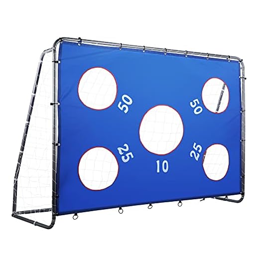 ZELUS Soccer Goal for Kids 8 x 6 ft, 2 in 1 Powder Coated Soccer Goal Frame with All Weather Net & Detachable Target Goal Net for improving Skills